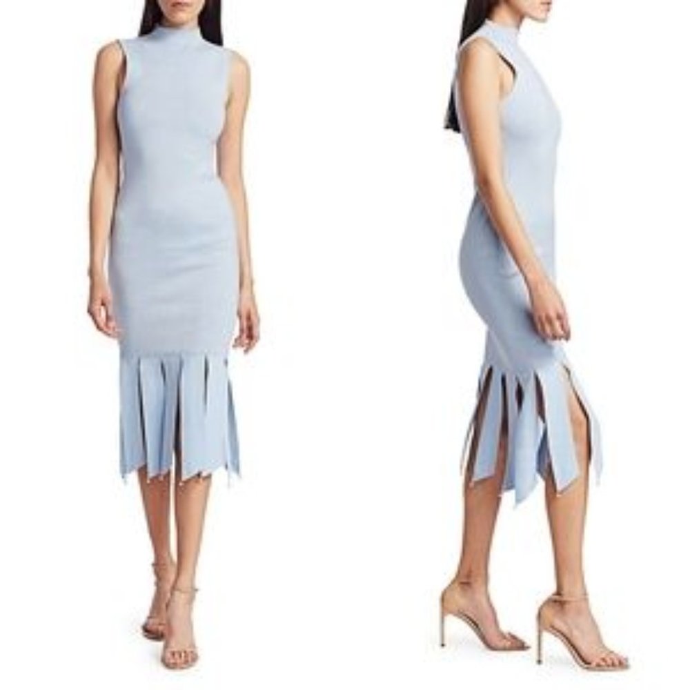 STAUD Pat Midi Dress In Blue